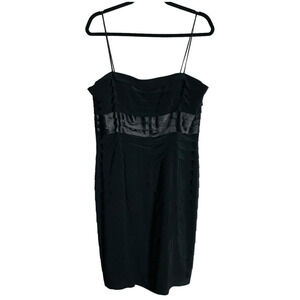 Anne Klein Cocktail‎ Dress Womens 14 Black Shutter Pleats Elegant Evening Classy